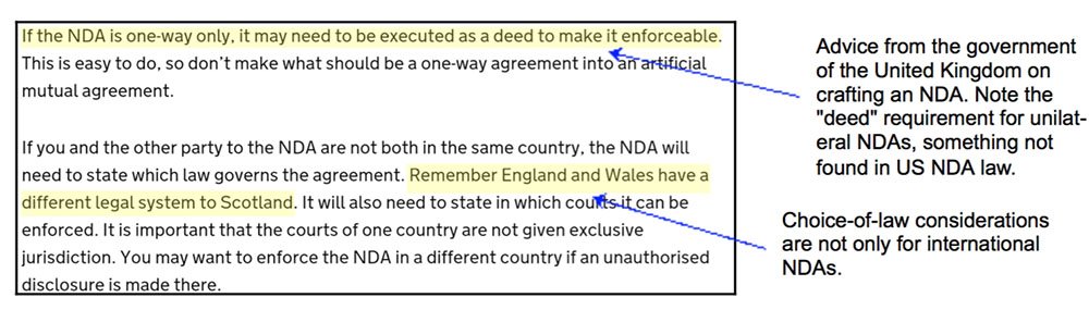 The advice from the UK gov on crafting NDA agreements