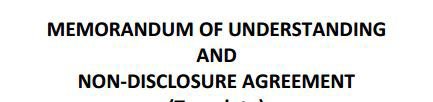 Agreement with title: Memorandum of Understanding and Non-disclosure