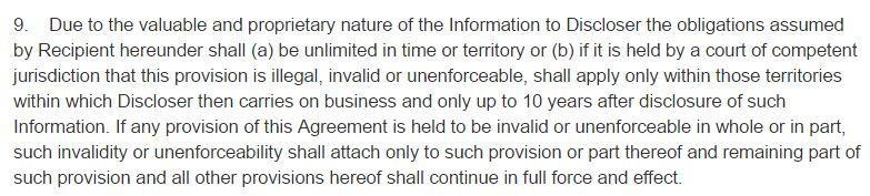 AllMerchants agreement: Clause of Indefinite Duration