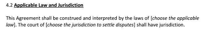 The Applicable Law/Jurisdiction clause from Mutual NDA European IPR Helpdesk