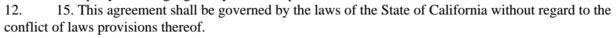 The Choice of Law clause from Sonnyboo Non-disclosure agreementThe Choice of Law clause from Sonnyboo Non-disclosure agreement