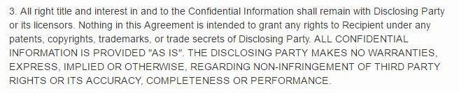 Example of ownership over confidential information from Docracy