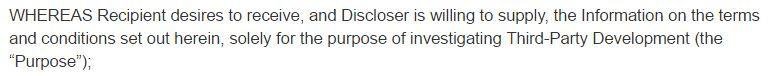 AllMerchants: Define the Purpose of Disclosure clause