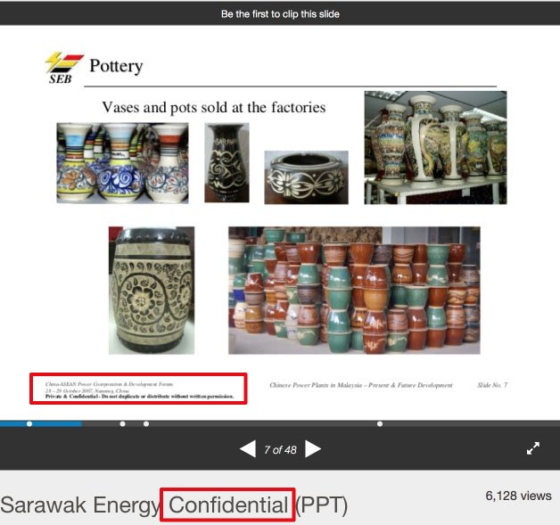 SlideShare: Highlight tags of Sarawak Energy Confidential PPT