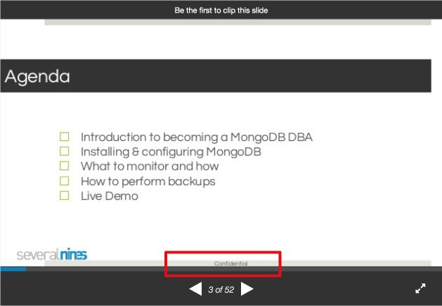 SlideShare: The Confidential Header in Webinar Slides: Become a MongoDB