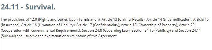Example of Survival clause in NDA agreement