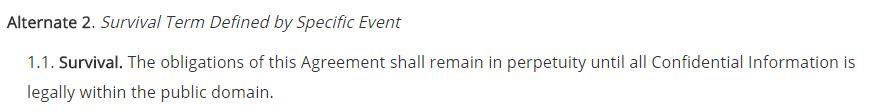 Example of Survival Term defined by specific event in NDA