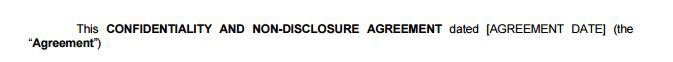 Are you legally required to title it a “Non-Disclosure Agreement ...