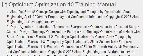 Example of confidential presentation: Index of Optistruct Optimization