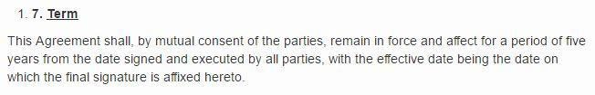 Docracy: Term clause example from NNN agreement