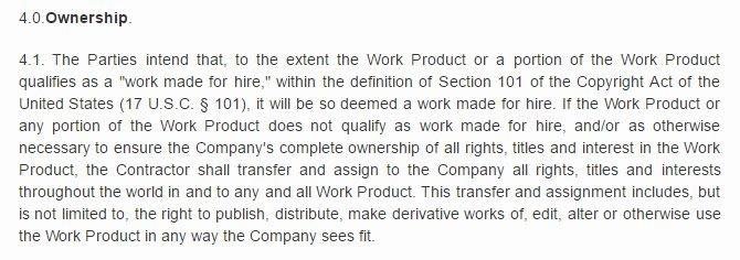 Docracy: Example of Ownership clause