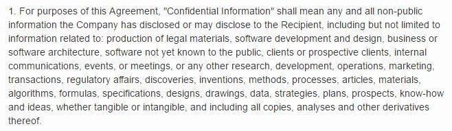 Example of Definition of Confidential Information: Software Development, Design