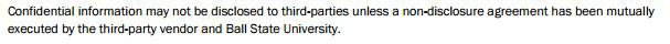 Clause in Confidentiality Agreement with 3rd party Relationship Vendor Agreement