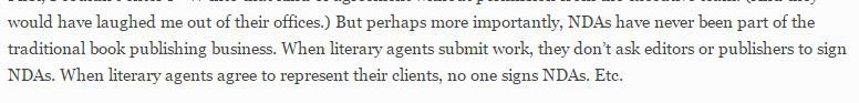 Jane Friedman opinion on Confidentiality & NDA agreements