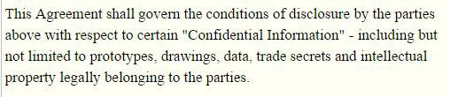 Example of definition of Confidential Information from New Invention Marketing