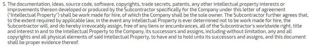 Apriorit NDA for outsourcing: The Intellectual Property clause