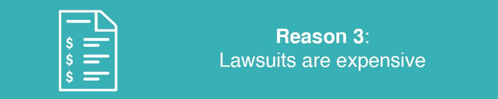 Reason 3: Lawsuits are expensive